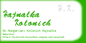 hajnalka kolonich business card